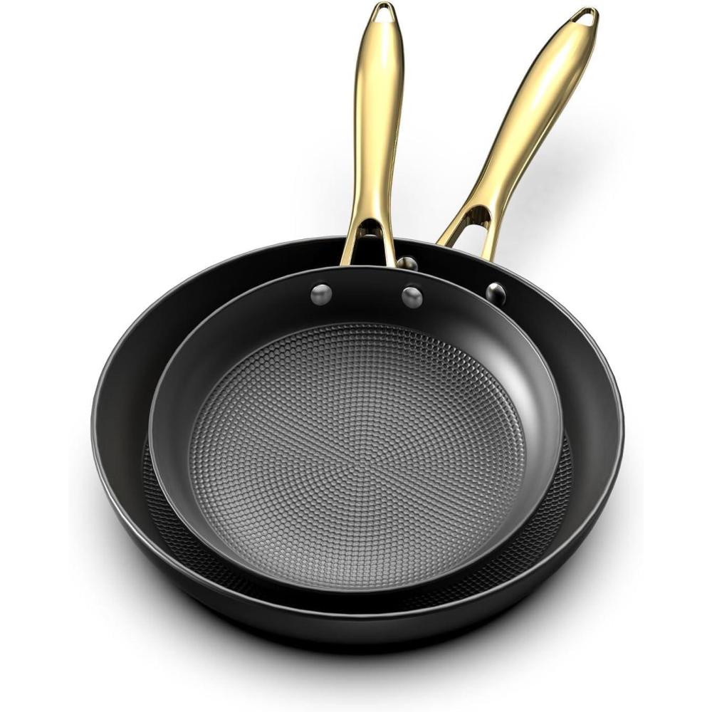 image:imageimarku 3 Pcs Non Stick Frying Pans Set 81012 Inch Nonstick Cast Iron Skillets with Stay Cool Metal Handle Dishwasher ampamp Oven Safe Induction Compatible Cooking Pan810 inches