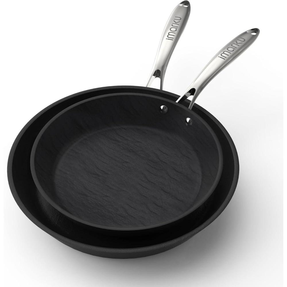 image:imageimarku Non Stick Frying Pans 12 inch Frying Pan Nonstick Skillet Large Frying Pans Nonstick Dishwasher Safe for Cooking with Cool Stainless Steel HandleEasy Cleanup Best Gifts8 10 Inch