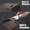imarku® Knife Set, 15-Pieces HC Stainless Steel Kitchen Knife Set With Built in Knife Sharpener, Razor-Sharp Blade Knife Block Set With Non-Slip Handle, Dishwasher Safe, Best Birthday Gifts