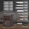 imarku® Knife Set, 15-Pieces HC Stainless Steel Kitchen Knife Set With Built in Knife Sharpener, Razor-Sharp Blade Knife Block Set With Non-Slip Handle, Dishwasher Safe, Best Birthday Gifts