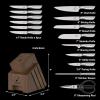 imarku Knife Set, 16PCS High Carbon Stainless Steel Kitchen Knife Sets with Block Ultra Sharp Knife Block Set, Japanese Knife Set with Dotted Non-slip Ergonomic Handle, Dark Brown, Best gifts(Dark Brown)