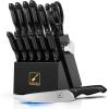 Knife Sets, imarku Kitchen Knife Block Set, 14 Pcs High Carbon Stainless Steel Knife Set, Ultra-Sharp Knives Set for Kitchen with Built-in Sharpener, Dishwasher Safe, New Home Essentials, Black(Jet Black)