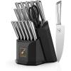Knife Sets, imarku Kitchen Knife Block Set, 14 Pcs High Carbon Stainless Steel Knife Set, Ultra-Sharp Knives Set for Kitchen with Built-in Sharpener, Dishwasher Safe, New Home Essentials, Black(Black Gray)