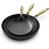 imarku 3 Pcs Non Stick Frying Pans Set, 8+10+12 Inch Nonstick Cast Iron Skillets with Stay Cool Metal Handle, Dishwasher & Oven Safe, Induction Compatible Cooking Pan(8*10*12 inches)