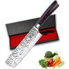 image:imageimarku Chef Knife 8Inch Pro Japanese Kitchen Knife 7Cr17MoV HighCarbon Stainless Steel Paring Knife Ergonomic Handle Rasor Sharp SingleBevel Edge Christmas and Thanksgiving Gift for Women and Men7 Inch Nakiri Knife