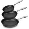 imarku Non Stick Frying Pans, 8&10&12 inch Nonstick Skillet, Professional Frying Pan, Induction Compatible Cooking Pan Set, Cool Stainless Steel Handle, Dishwasher Safe, Gift for Men and Women