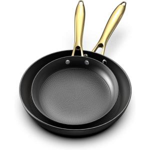 imarku 3 Pcs Non Stick Frying Pans Set, 8+10+12 Inch Nonstick Cast Iron Skillets with Stay Cool Metal Handle, Dishwasher & Oven Safe, Induction Compatible Cooking Pan(8*10 inches)