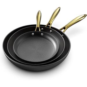 imarku 3 Pcs Non Stick Frying Pans Set, 8+10+12 Inch Nonstick Cast Iron Skillets with Stay Cool Metal Handle, Dishwasher & Oven Safe, Induction Compatible Cooking Pan(8*10*12 inches)