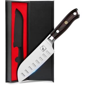 imarku Chef Knife 8-Inch Pro Japanese Kitchen Knife 7Cr17MoV High-Carbon Stainless Steel Paring Knife Ergonomic Handle Rasor Sharp Single-Bevel Edge Christmas and Thanksgiving Gift for Women and Men(santoku knife)