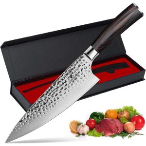 imarku Chef Knife 8-Inch Pro Japanese Kitchen Knife 7Cr17MoV High-Carbon Stainless Steel Paring Knife Ergonomic Handle Rasor Sharp Single-Bevel Edge Christmas and Thanksgiving Gift for Women and Men(chef knife)