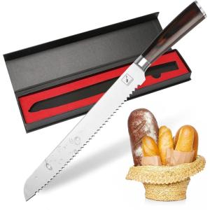 imarku Chef Knife 8-Inch Pro Japanese Kitchen Knife 7Cr17MoV High-Carbon Stainless Steel Paring Knife Ergonomic Handle Rasor Sharp Single-Bevel Edge Christmas and Thanksgiving Gift for Women and Men(bread knife)