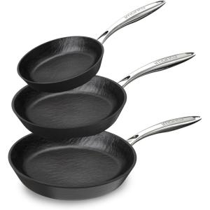 imarku Non Stick Frying Pans, 8&10&12 inch Nonstick Skillet, Professional Frying Pan, Induction Compatible Cooking Pan Set, Cool Stainless Steel Handle, Dishwasher Safe, Gift for Men and Women