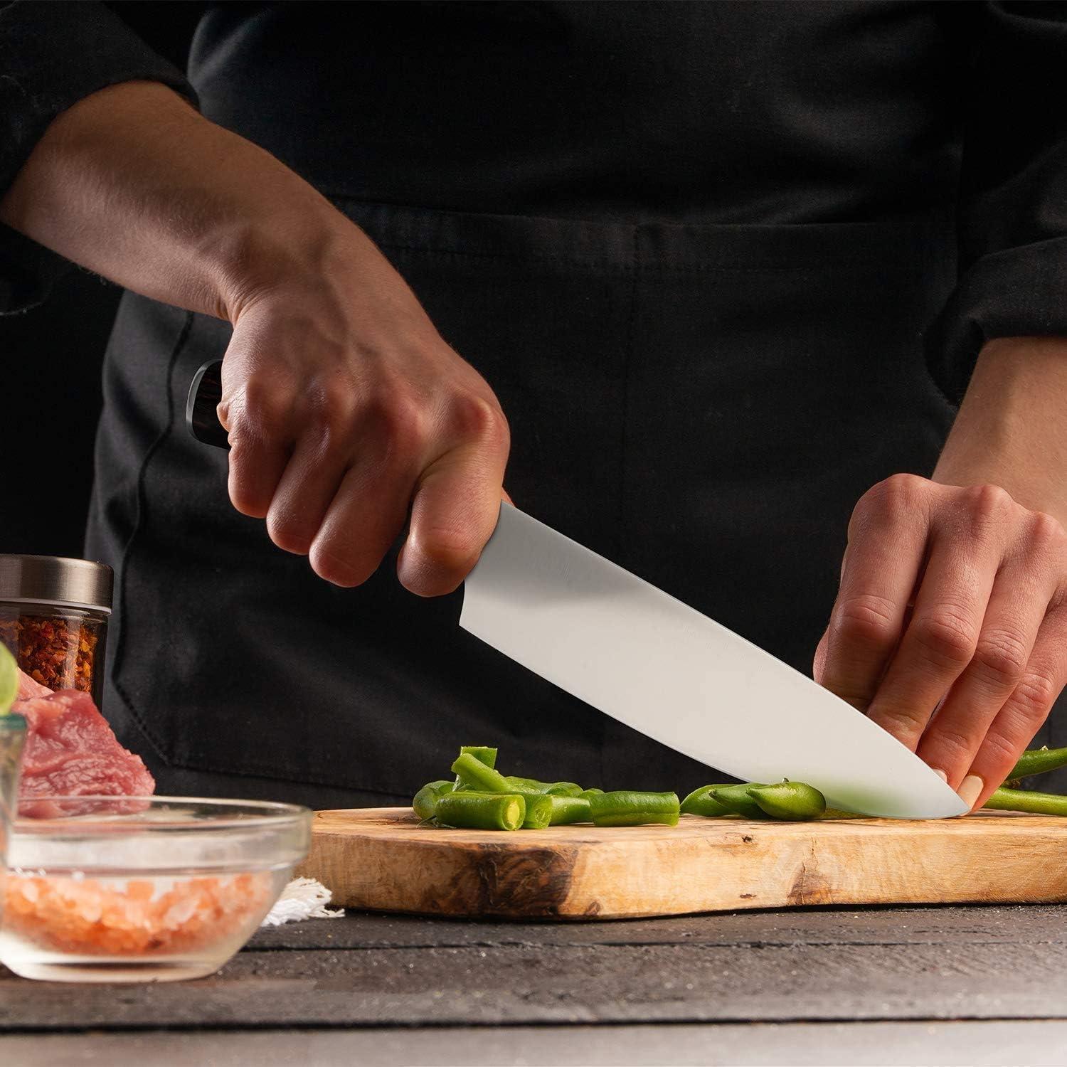 image:imageimarku Chef Knife Pro Kitchen Knife 8 Inch Chefs Knives High Carbon Japanese SUS440A Stainless Steel Sharp Paring Knife with Ergonomic Handle Red Handle Christmas Gifts for Men and Women8 inch Chef Knife