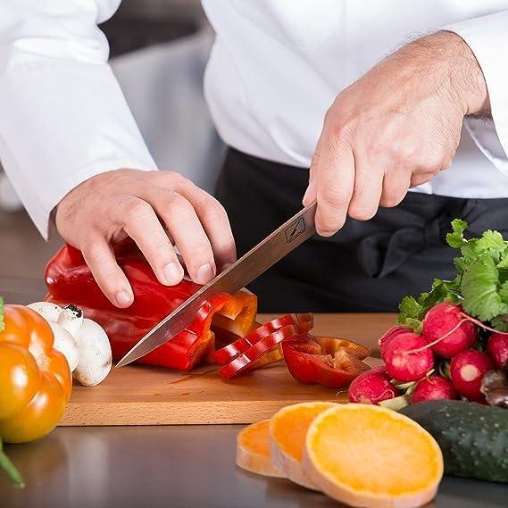 image:imageimarku Chef Knife Pro Kitchen Knife 8 Inch Chefs Knives Japanese HC Steel Sharp Paring Knife with Ergonomic Handle Tawny Handle Best Gifts for Men and Women Gyutou knivesBlue