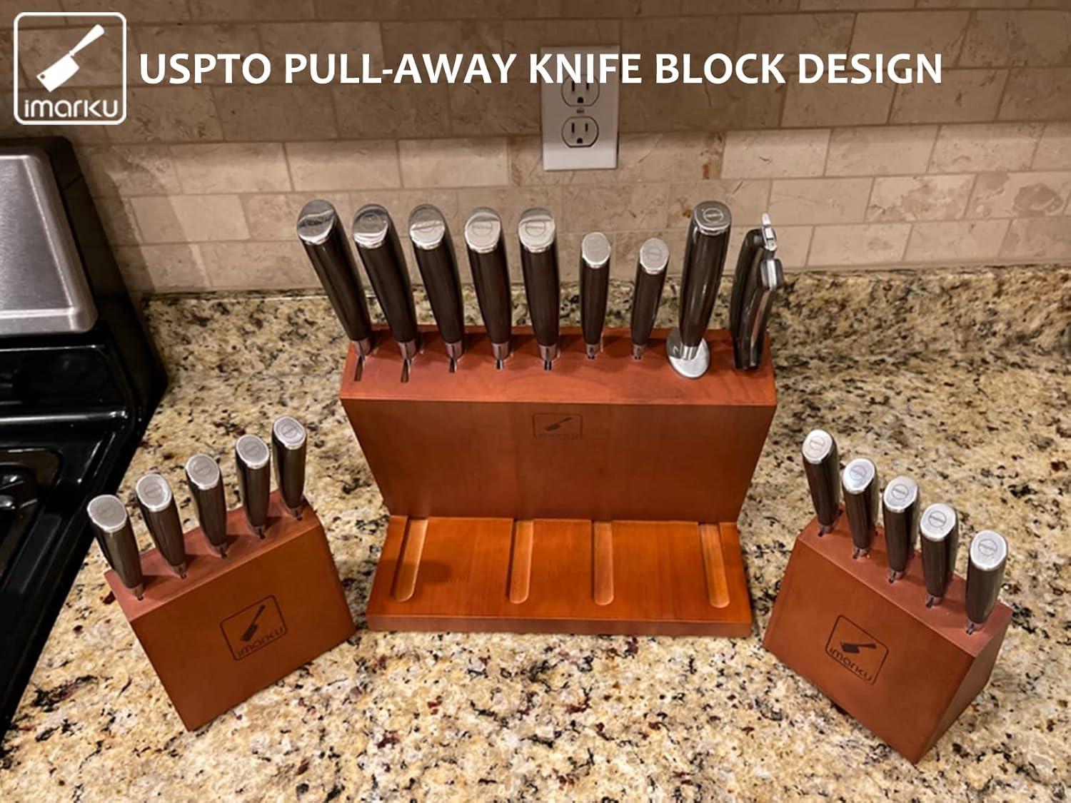 image:imageimarku Steak Knives Set of 6 Japanese HC Steel Premium Serrated Steak Knife Set with Ergonomic Handle and Gift Box Home Essential Best Chrismas Gifts for Women and MenBrown and Silver