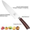 imarku Chef Knife 8 inch, High-Carbon Stainless Steel Pro Kitchen Knife with Ergonomic Handle and Gift Box, Chef’s Knives for Professional Use, Gifts for Men and Women(Red handle chef knife)