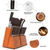 imarku Steak Knives Set of 6, Japanese HC Steel Premium Serrated Steak Knife Set with Ergonomic Handle and Gift Box, Home Essential, Best Chrismas Gifts for Women and Men(Brown and Silver)