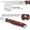imarku Steak Knives Set of 6, Japanese HC Steel Premium Serrated Steak Knife Set with Ergonomic Handle and Gift Box, Home Essential, Best Chrismas Gifts for Women and Men(Reddish)