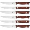 imarku Steak Knives Set of 6, Japanese HC Steel Premium Serrated Steak Knife Set with Ergonomic Handle and Gift Box, Home Essential, Best Chrismas Gifts for Women and Men(Reddish)