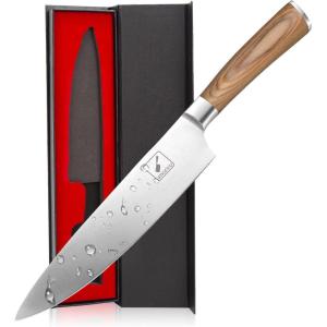 imarku Chef Knife – Pro Kitchen Knife 8 Inch Chef’s Knives Japanese HC Steel Sharp Paring Knife with Ergonomic Handle, Tawny Handle, Best Gifts for Men and Women, Gyutou knives(Golden)