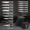 Knife Block Set, imarku 16 Pcs Kitchen Knife Set with Sharpening Rod, High Carbon Stainless Steel Knives Set for Kitchen with Ergonomic Non-Slip Handle, Dishwasher Safe