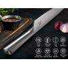 imarku® Knife Set, 14PCS Knife Sets for kitchen with block, One-Piece Kitchen Knife Sets with Built-in Sharpener, Stainless Steel Chef Knife Set with Lightning Stripes Handle, Dishwasher Safe(Wood)(Black/Gray)