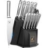 Knife Block Set, imarku 16 Pcs Kitchen Knife Set with Sharpening Rod, High Carbon Stainless Steel Knives Set for Kitchen with Ergonomic Non-Slip Handle, Dishwasher Safe