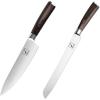 imarku Japanese Chef Knife & Bread Knife, Pro Kitchen Knife 8 Inch Chef’s Knives, 10 Inch High Carbon Stainless Steel Professional Grade Bread Slicing Knife
