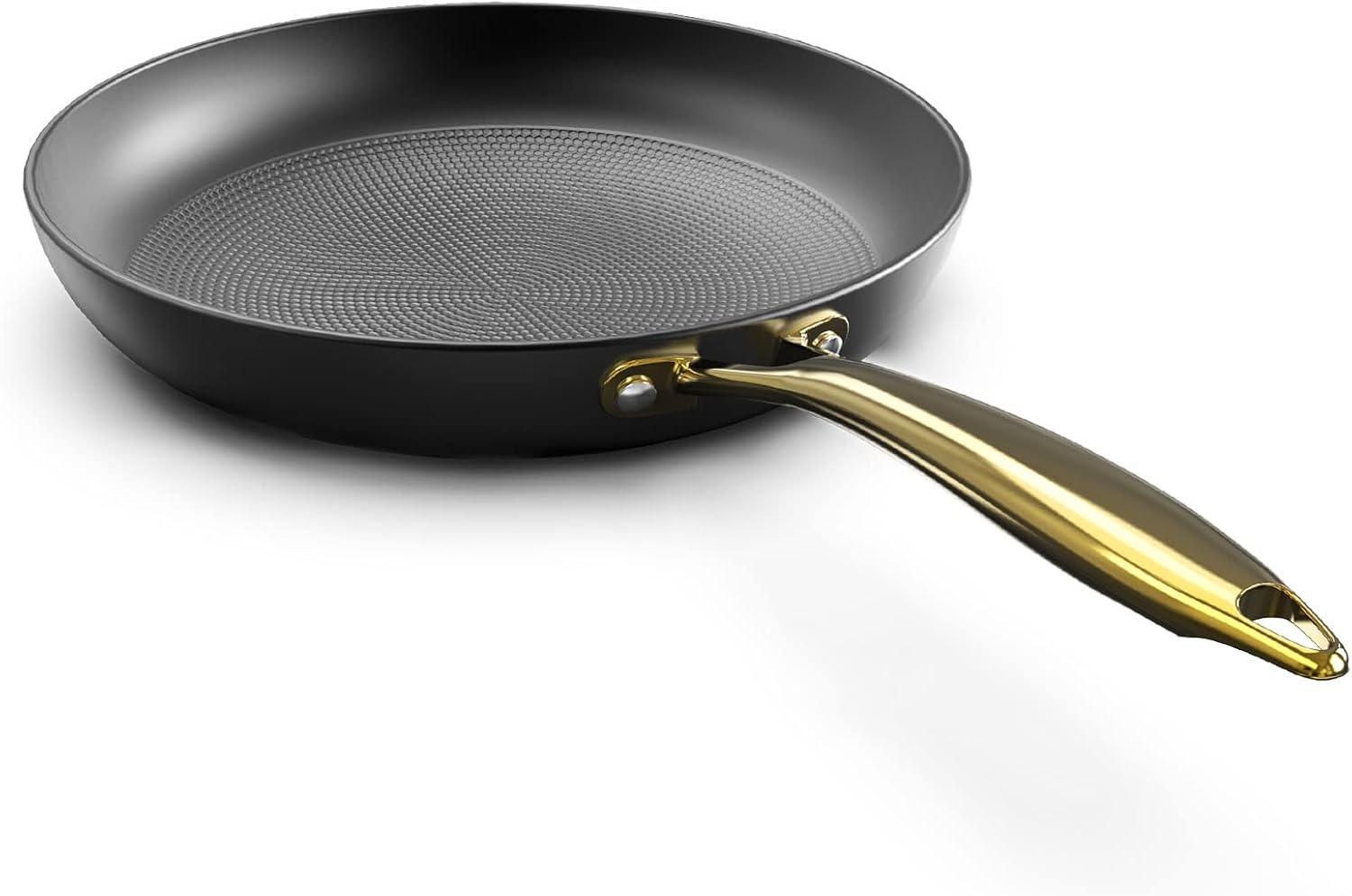 image:imageimarku Frying Pan 8 Inch Non Stick Frying Pan Long Lasting Cast Iron Skillet Nonstick Pans Honeycomb Nonstick Frying Pans with Stay Cool Stainless Steel Handle Christmas Gifts Easy Clean10 Inch
