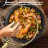 imarku Cast Iron Skillets, Non Stick Frying Pans 2Pcs – 10 inch & 12 Inch Frying Pan Set, Long Lasting Frying Pans Nonstick, Professional Nonstick Frying Pan Easy Clean, Christmas Gifts for Women Men(Golden Handle with Lids)
