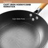 imarku Cast Iron Skillets, Non Stick Frying Pans 2Pcs – 10 inch & 12 Inch Frying Pan Set, Long Lasting Frying Pans Nonstick, Professional Nonstick Frying Pan Easy Clean, Christmas Gifts for Women Men(Wok Pan)