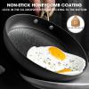 imarku Frying Pan – 8 Inch Non Stick Frying Pan, Long Lasting Cast Iron Skillet Nonstick Pans, Honeycomb Nonstick Frying Pans with Stay Cool Stainless Steel Handle, Christmas Gifts, Easy Clean(12 Inch)