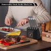 imarku Knife Set, 16 Pcs Kitchen Knife Set with Block, Ultra Sharp Stainless Steel Chef Knife Set, Dishwasher Safe Knife Block Set with One-piece Ergonomic Handle, Black