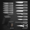 imarku Knife Set, 16 Pcs Kitchen Knife Set with Block, Ultra Sharp Stainless Steel Chef Knife Set, Dishwasher Safe Knife Block Set with One-piece Ergonomic Handle, Black