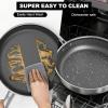 imarku Non Stick Frying Pans, 12″ Stainless Steel Pan, Hybrid Skillet with Lid, Deep Large Saute Pan, Dishwasher & Oven Safe, Induction Compatible Cooking Pan, PFOA Free(12 inch with Lid)