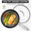 imarku Non Stick Frying Pans, 12″ Stainless Steel Pan, Hybrid Skillet with Lid, Deep Large Saute Pan, Dishwasher & Oven Safe, Induction Compatible Cooking Pan, PFOA Free(12 inch with Lid)
