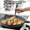 imarku Non Stick Frying Pans, Cast Iron Skillets 2Pcs – 8 inch & 12 Inch Nonstick Frying Pan, Long Lasting Frying Pan Set, Professional Frying Pans Nonstick Oven Safe Pan, beat Gifts for Women Men(Wooden Handle)