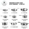 imarku Pots and Pans Set, 14PCS Kitchen Cookware Sets Tri-Ply Clad Stainless Steel with Hangered Handle and Lids, Suits Ceramic and Induction, Oven and Dishwasher Safe, Best Gifts for Women Man(14pcs Stainless Steel Pots and Pans Set)