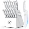 imarku Knife Set, 16-Piece Japanese Kitchen Knife Set, Ultra Sharp Chef Knife Set for Kitchen, High Carbon Stainless Steel Knife Block Set with Sharpener,Thanksgiving Gift,Christmas Gift(Gray-White)