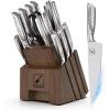 imarku Knife Set, 16-Piece Japanese Kitchen Knife Set, Ultra Sharp Chef Knife Set for Kitchen, High Carbon Stainless Steel Knife Block Set with Sharpener,Thanksgiving Gift,Christmas Gift(Dark Brown)