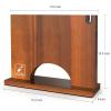 Magnetic Knife Block 13 x 10 Inches, imarku Magnetic Knife Holder Rack for Kitchen Counter, Double Sided Magnet Knife Storage Stand with Knife Sharpener, Brown(12.23*4.07*10.21 Inch)
