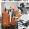 Magnetic Knife Block 13 x 10 Inches, imarku Magnetic Knife Holder Rack for Kitchen Counter, Double Sided Magnet Knife Storage Stand with Knife Sharpener, Brown(13.22*3.97*10.54 Inch)