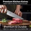 imarku 14-Piece Knife Block Set, Knife Set with Block and Build-in Sharpener, Japanese Stainless Steel Knife Set for Lasting Sharpness, Dishwasher Safe, Black(Pure Black)
