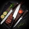 imarku 3 Pieces Kitchen Knife Set, Professional Japanese High Carbon Stainless Steel Chef Knife Set, Ultra Sharp Knives Set for Kitchen with Ergonomic Pakkawood Handle, Ideal Gift for Women(Brown)