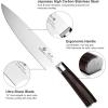 imarku 3 Pieces Kitchen Knife Set, Professional Japanese High Carbon Stainless Steel Chef Knife Set, Ultra Sharp Knives Set for Kitchen with Ergonomic Pakkawood Handle, Ideal Gift for Women(Brown)