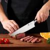 imarku 3 Pieces Kitchen Knife Set, Professional Japanese High Carbon Stainless Steel Chef Knife Set, Ultra Sharp Knives Set for Kitchen with Ergonomic Pakkawood Handle, Ideal Gift for Women(Brown)