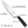 imarku 3 Pieces Knife set, Japanese HC Stainless Steel Kitchen Knife Set, Professional Chef Knife Set With Ergonomic Pakkawood Handle, Ultra Sharp Knives Set for Kitchen & Home Cooking, Gifts Box(brown and silver)