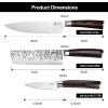 imarku 3 Pieces Knife set, Japanese HC Stainless Steel Kitchen Knife Set, Professional Chef Knife Set With Ergonomic Pakkawood Handle, Ultra Sharp Knives Set for Kitchen & Home Cooking, Gifts Box(Red-brown)