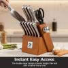 imarku 3 Pieces Knife set, Japanese HC Stainless Steel Kitchen Knife Set, Professional Chef Knife Set With Ergonomic Pakkawood Handle, Ultra Sharp Knives Set for Kitchen & Home Cooking, Gifts Box(Light Brown)