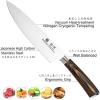 imarku 3 Pieces Knife set, Japanese HC Stainless Steel Kitchen Knife Set, Professional Chef Knife Set With Ergonomic Pakkawood Handle, Ultra Sharp Knives Set for Kitchen & Home Cooking, Gifts Box(Tawny)